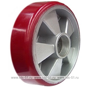 Алюминиевое рулевое колесо с полиуретаном для гидравлических тележек Wheel AL-PU 180x50